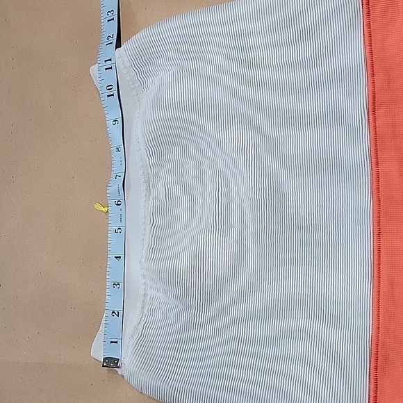 BCBGeneration Size M/L Stretchy Pearl Blue & Bright Salmon Mini Skirt, NEW w/Tag - Picture 7 of 10